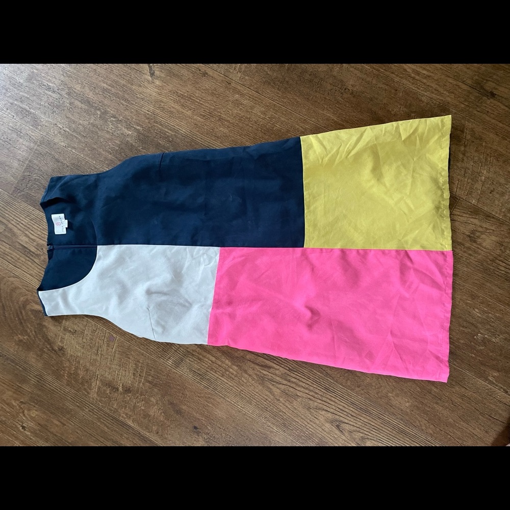 Julie brown color block dress